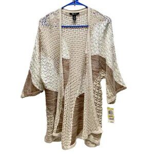 Style & Co Women's Open Front Cardigan Medium 3/4 Sleeve‎ Knit Cover Up $69 NWT